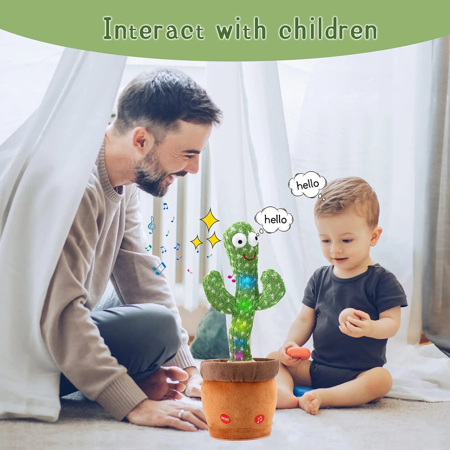 Birthday Present Dancing Cactus Electron Plush Toy Soft Plush Doll Babies Cactus That Can Sing And Dance Voice Interactive Bled