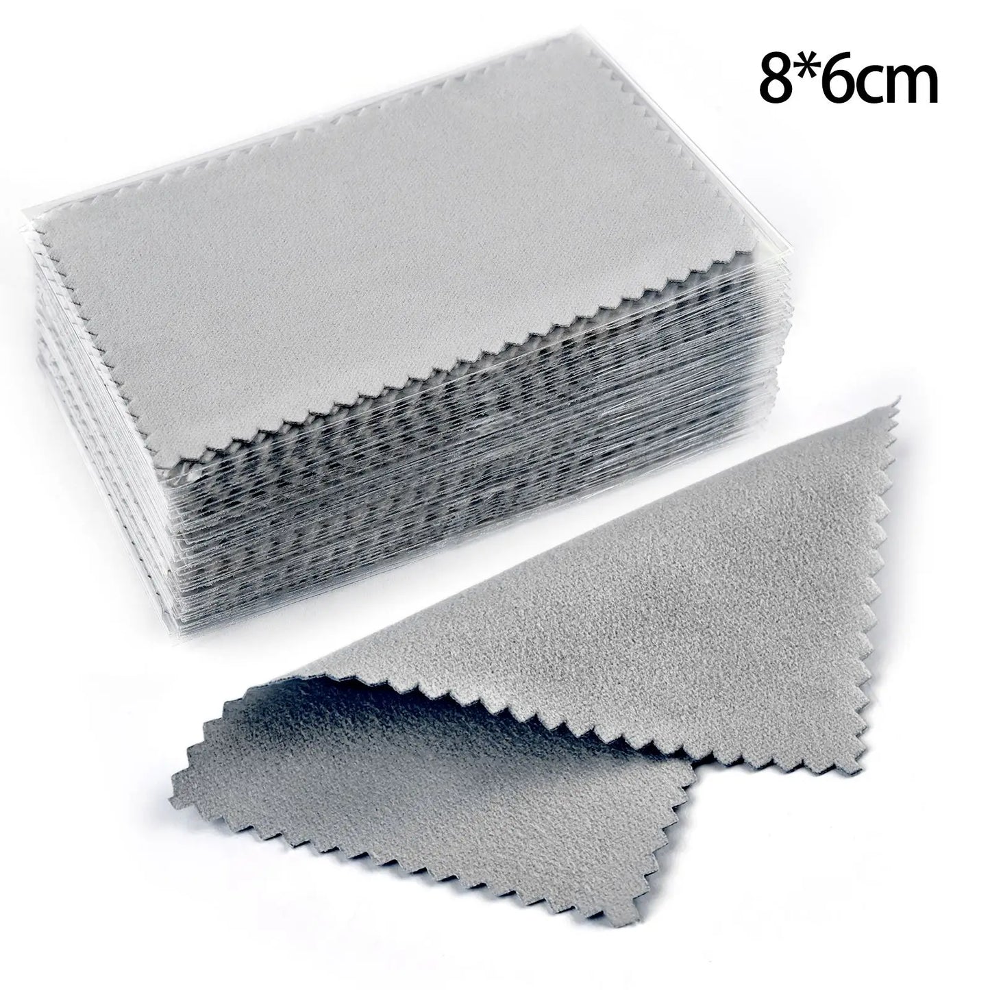 50pcs Silver Gold Jewelry Cleaning Cloth Soft Wipe Color Polishing Cloth Necklaces Rings Polishing Cloth Individually Packaged