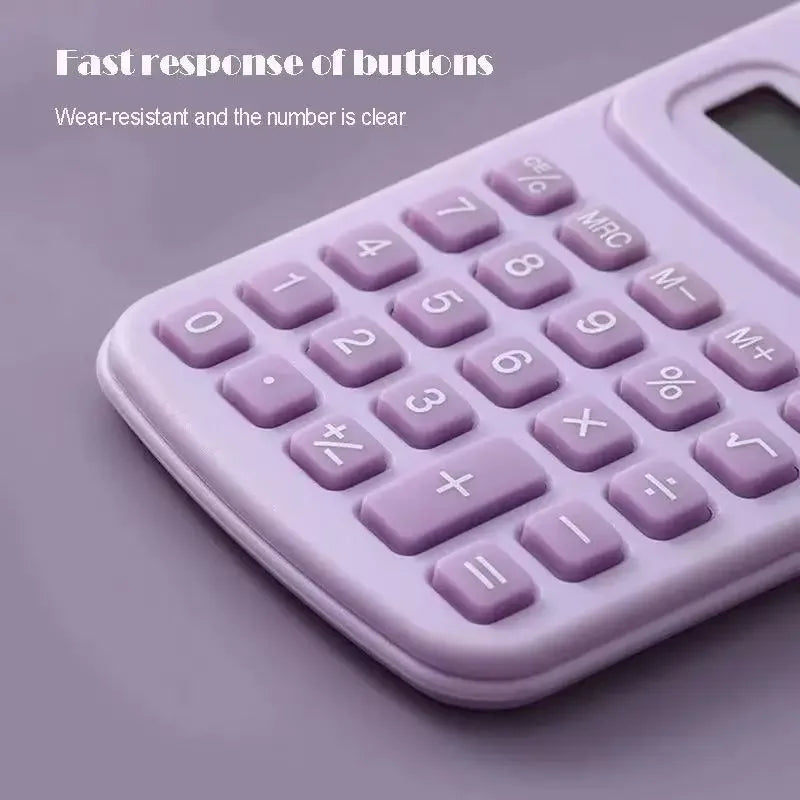 Small Solar Calculator Portable Calculator Cute 8 Digits LCD Electronic Calculator Home Office Primary School Teaching Supplies