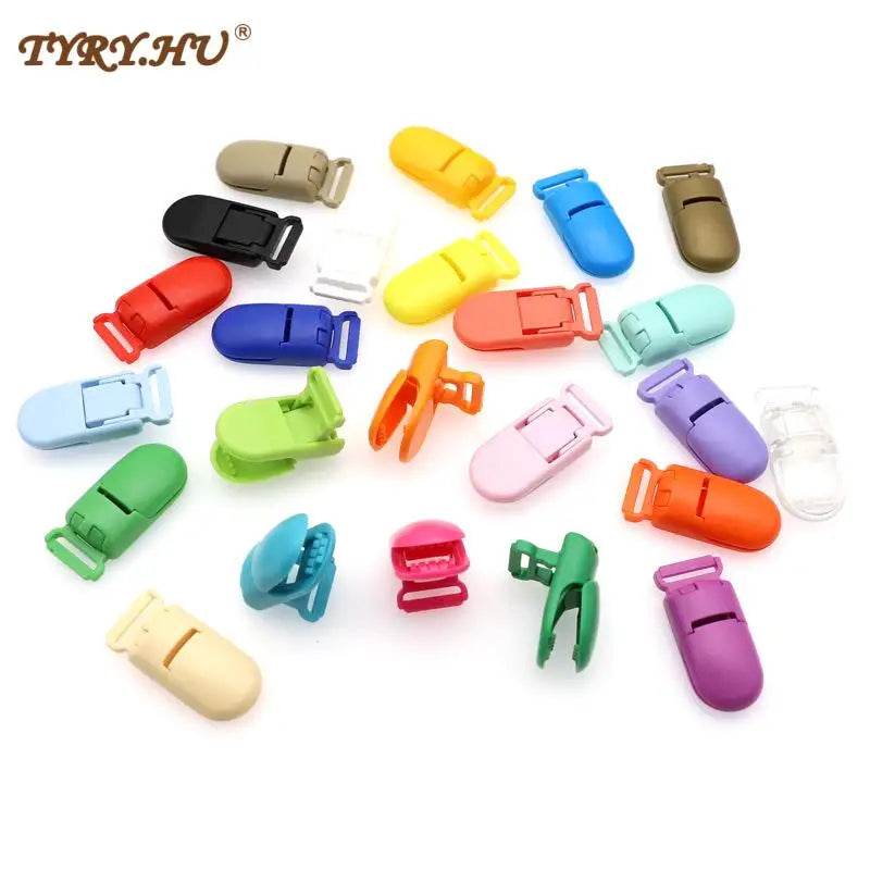 10PC 15mm Baby Pacifier Clip Solid Plastic Pacifier Clips Soother Holder Infant Pacifier Nipples Holder Multi Color Clamp Toy