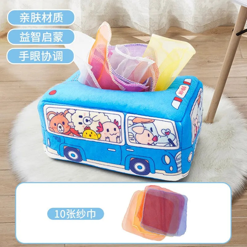 Baby Paper Drawer Toy Baby Cant Tear Paper Towel Box Paper Drawer Cloth Book Childrens Finger Exercise Soothing Toy