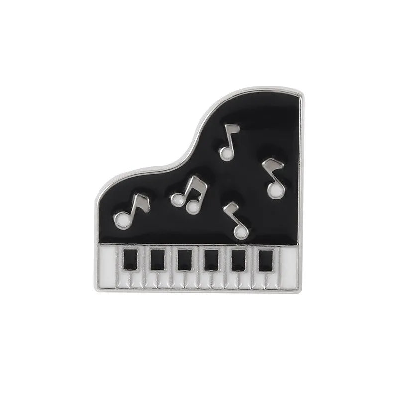 Musical Instrument Enamel Pins Custom Tape Record Piano Headphones Guitar Brooches Lapel Badges Jewelry Gift for Music Lovers