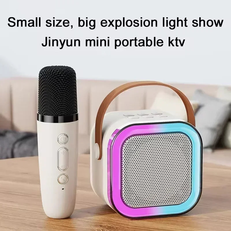 Machine Bluetooth K12 Wireless Microphone Karaoke Speaker KTV HIFI Stereo Sound RGB Colorful LED Lights For Outdoor Home Party