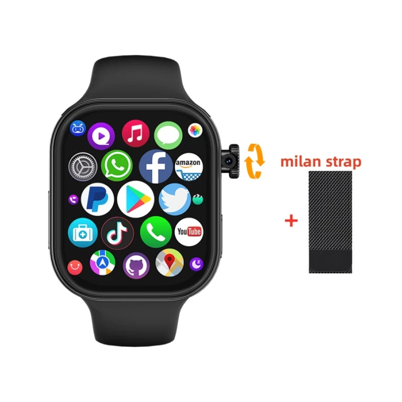 S10 MAX Smart Watch 4G Android 4G/5G LTE Sim Card GPS WIFI AI Voice assitance Straight Border Rotary Camera Smartwatch