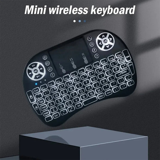 I8 Mini Wireless Keyboard 7 Color Backlit Russian French Spanish Portuguese Arabic 2.4G Air Mouse Remote for Android TV Box PC