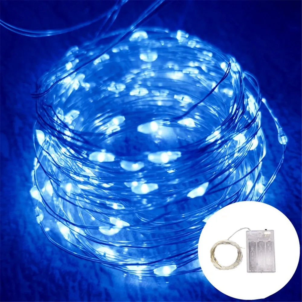 10M Copper Wire LED String Lights Outdoor Waterproof Garlands Festoon Fairy Wedding Decorations For New Year Christmas Tree