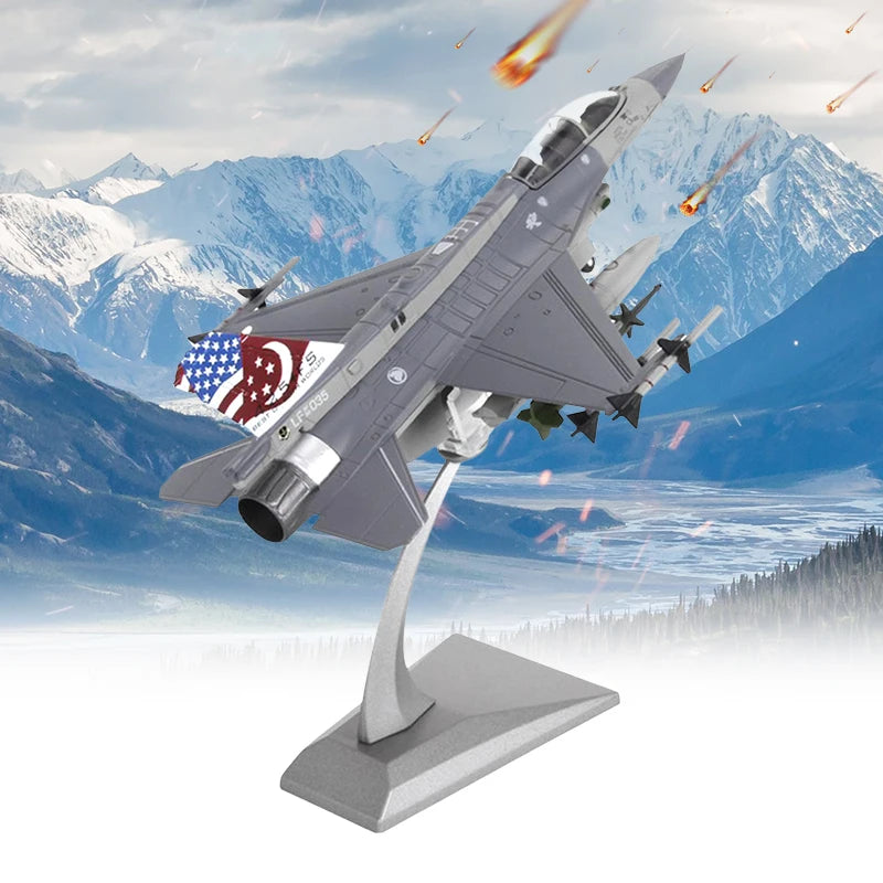 1:72 Scale F-16D Fighter Attack Plane Metal Fighter Military Model Diecast Plane Model for Commemorate Collection or Gift