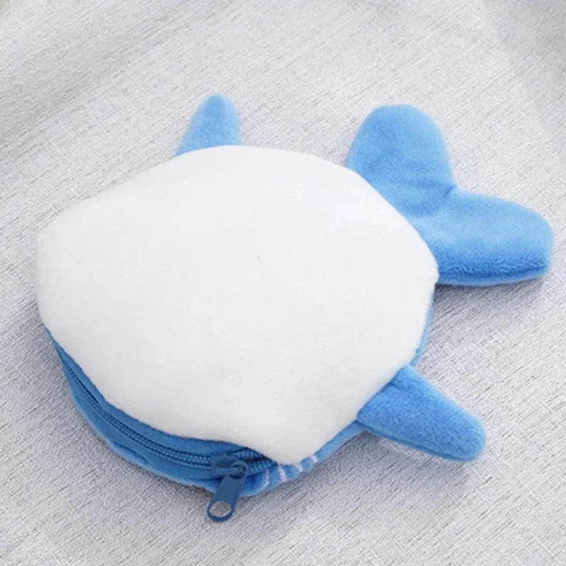 Cartoon Cute Whale Shark Coin Purse Kawaii Wallet Portable Plush Coin Bag Key Earphone Coin Storage Pouch Zipper Bag Kids Gift