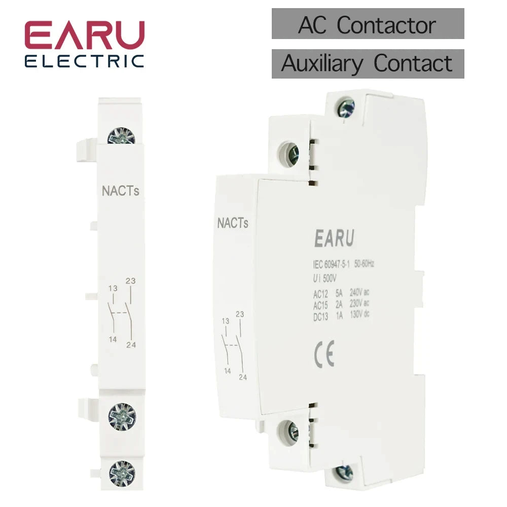 1pc O+F Auxiliary Contactor for Househould AC Contactor AC 220V 230V 50/60Hz 2NO or 1NO 1NC IACTS for Smart Home House Hotel