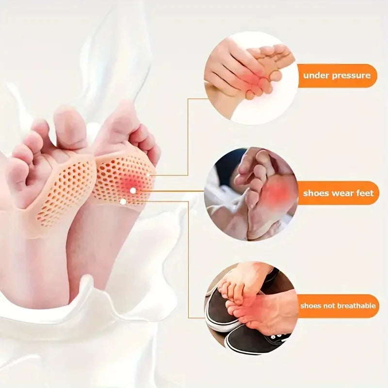 Silicone Forefoot Insoles Women's Foot Protectors Anti-slipHoneycomb Half Size Forefoot Pads High Heels Anti Wear Foot