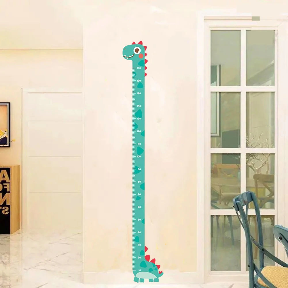 Cute Cartoon Height Sticker Unicorn Dinosaur Giraffe Wall Height Measuring Ruler Stickers For Kids Room Kindergarten Decor