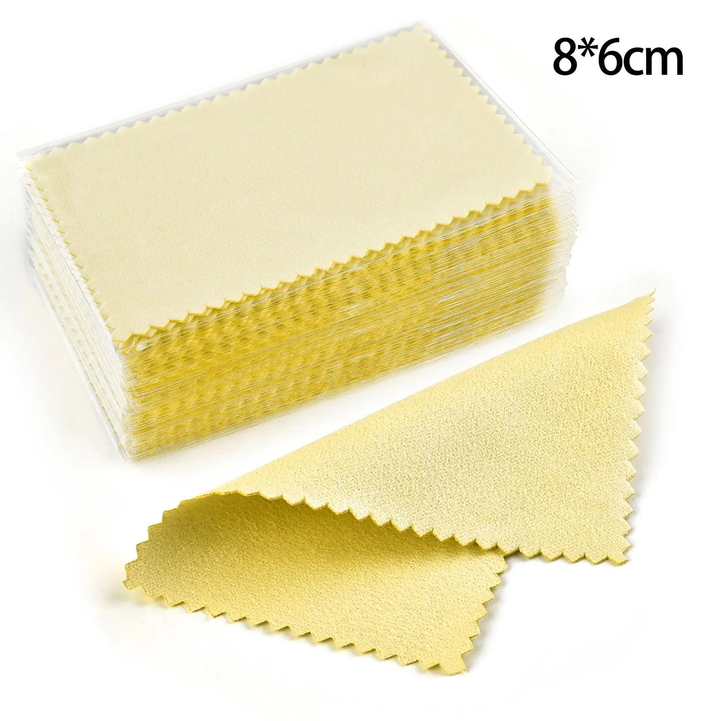 50pcs Silver Gold Jewelry Cleaning Cloth Soft Wipe Color Polishing Cloth Necklaces Rings Polishing Cloth Individually Packaged