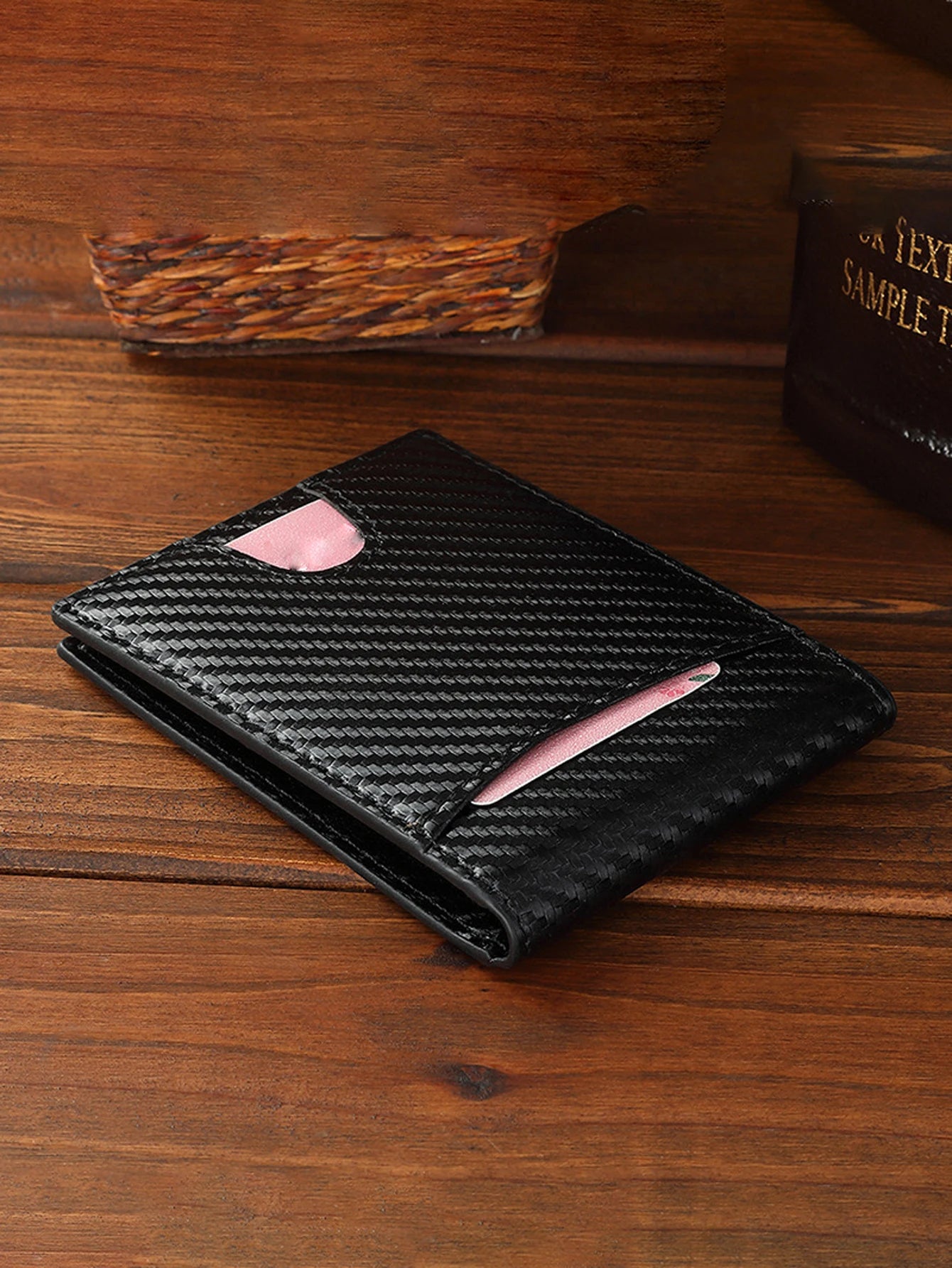 2024 New Microfiber Simple Carbon Fiber Wallet Men's Credit Card Holder Wallet