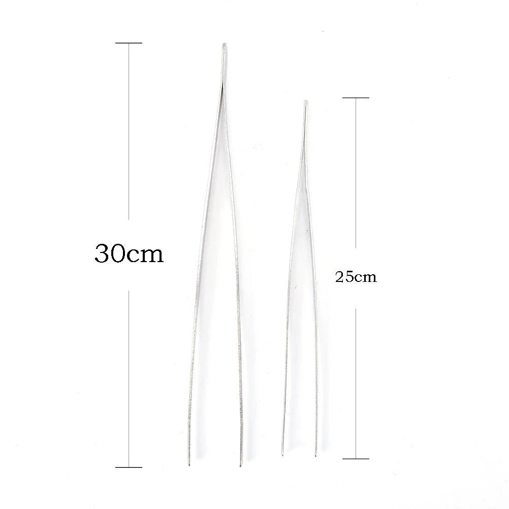 1PCS 25/30cm Straight Toothed Tweezers Barbecue Stainless Steel Long Food Tongs Home Medical Tweezers Garden Kitchen BBQ Tool