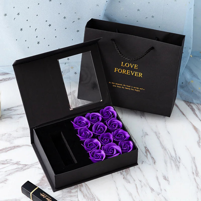 Valentines Mothers Day Flower Jewelry Box Rose Flower Christmas Present Women Birthday Party Girlfriend Gifts Gifts for Mom