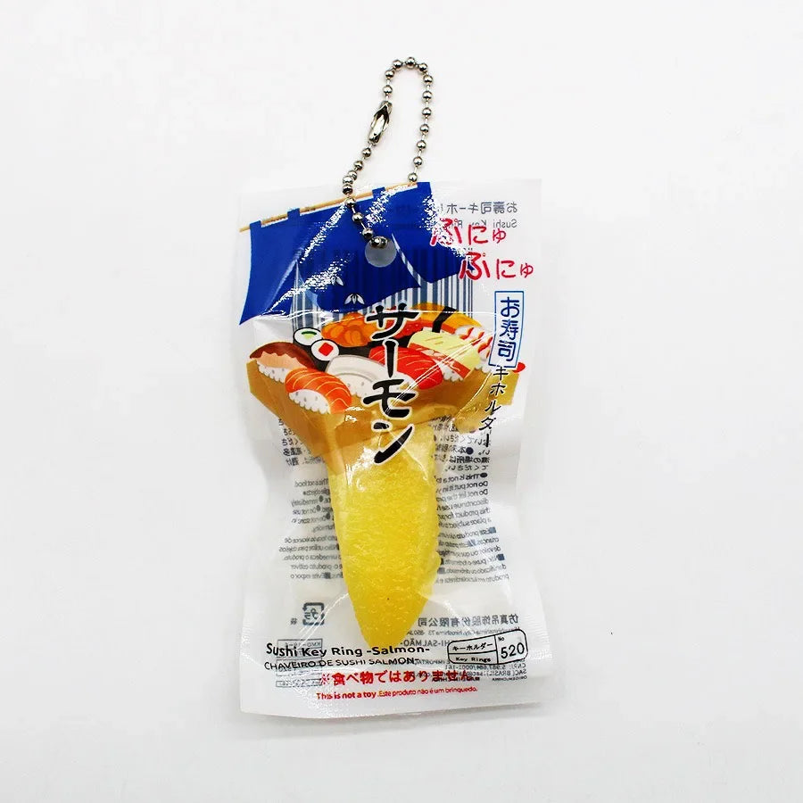 Fun Simulation Food Pendant Japanese Salmon Sushi Keychain Creative Bag Pendants Jewelry Students Schoolbag Creative Model Gifts