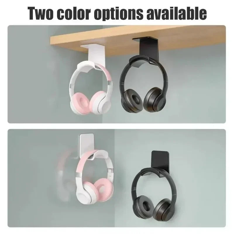 Universal Headphone Holder Wall-mounted & Hanging Convenient Desktop Wall Headphone Stand Desk Organizer Gaming Earphone Mount