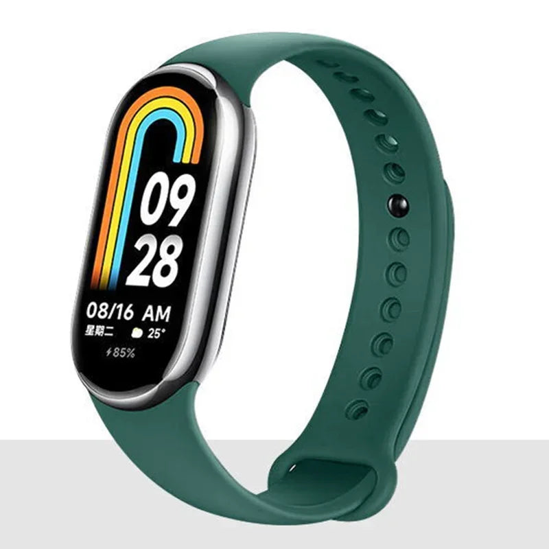 Sport Strap For Xiaomi Mi band 8-8 NFC Belt Replacement miband8 silicone Bracelet smart band 8 waterproof Watchbands Accessories