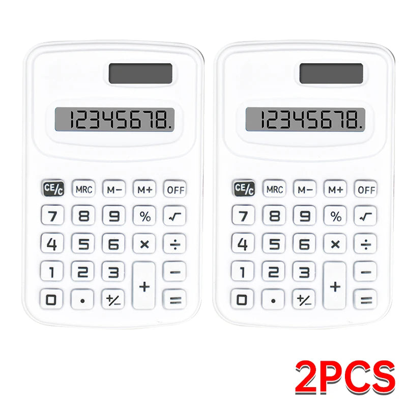 Small Solar Calculator Portable Calculator Cute 8 Digits LCD Electronic Calculator Home Office Primary School Teaching Supplies