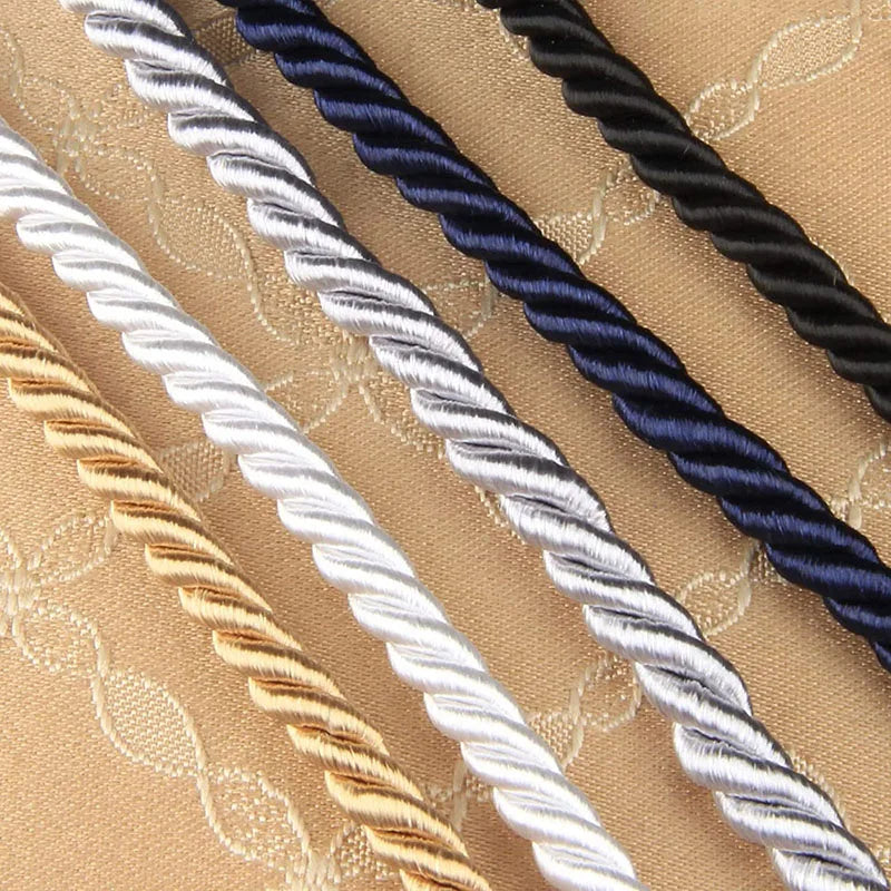 5mm 5/10YD Twisted Cord Rope Trim Craft Decorative Nylon Rope Handmade Cording for Sewing Crafts Upholstery Home Décor