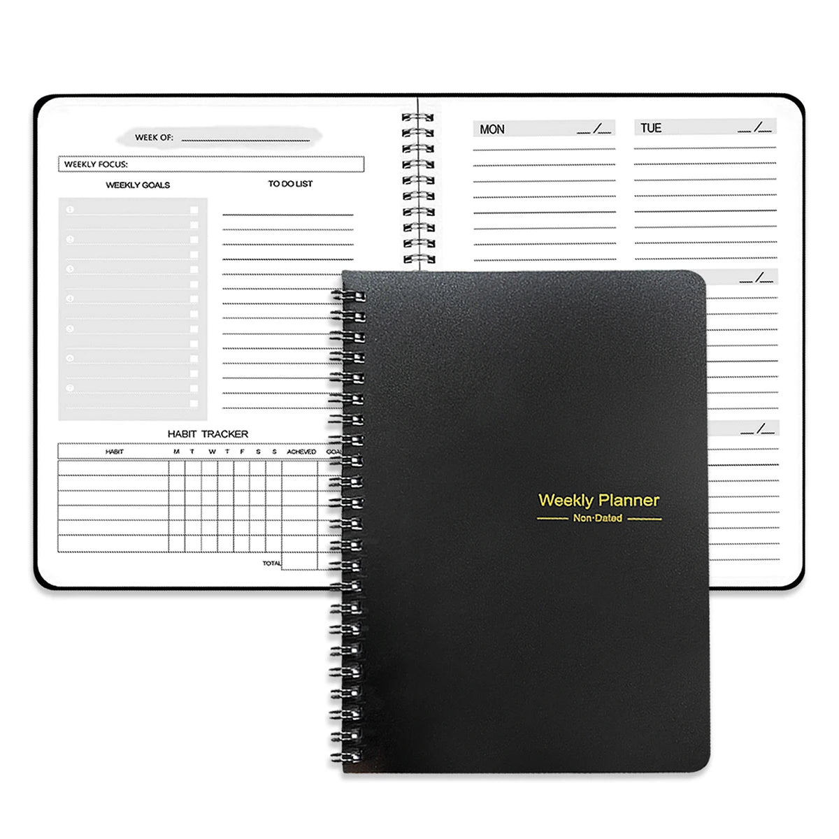 Planner Schedule Agenda Efficiency Notebook Daily Weekly Monthly Diary Journal for Students School Office Stationery Supplies