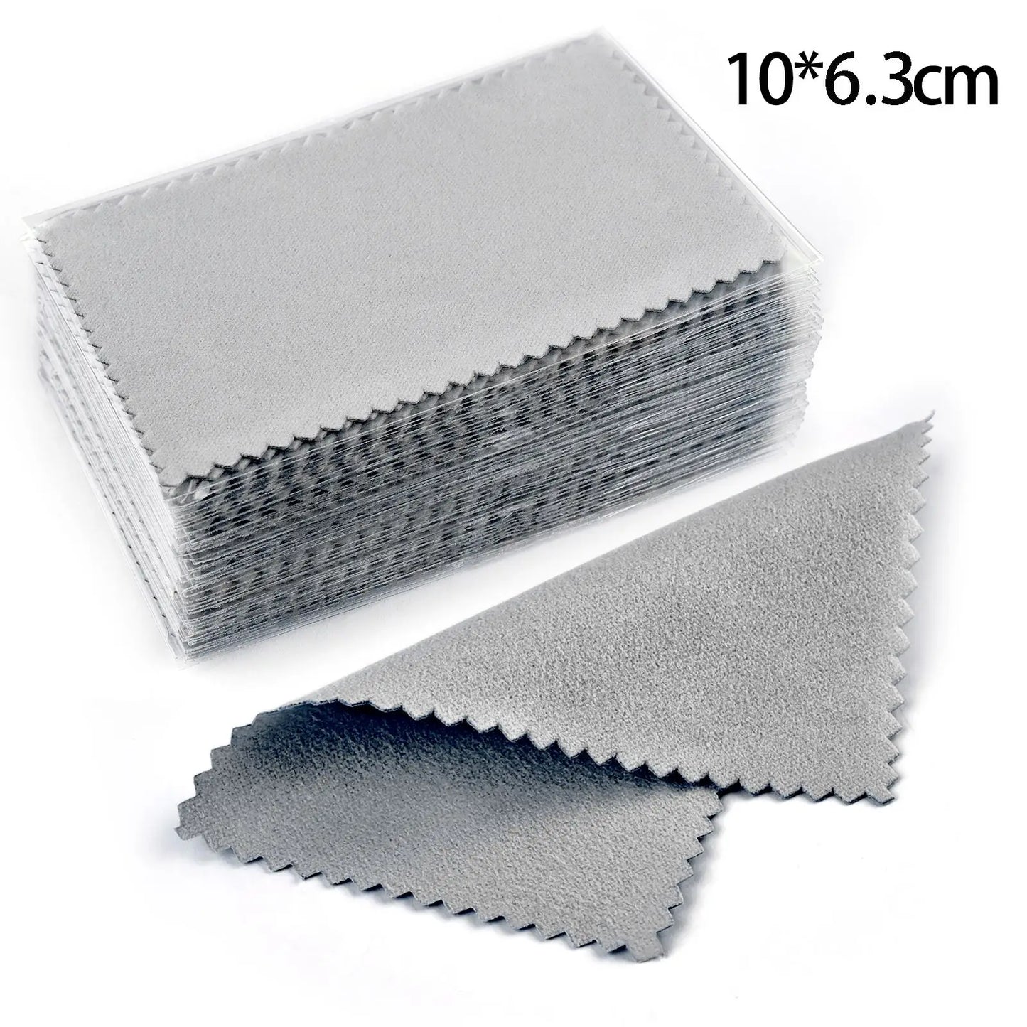 50pcs Silver Gold Jewelry Cleaning Cloth Soft Wipe Color Polishing Cloth Necklaces Rings Polishing Cloth Individually Packaged