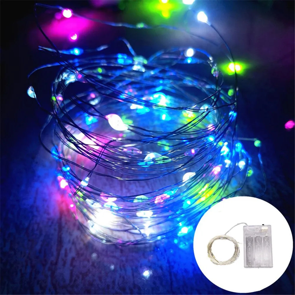 10M Copper Wire LED String Lights Outdoor Waterproof Garlands Festoon Fairy Wedding Decorations For New Year Christmas Tree