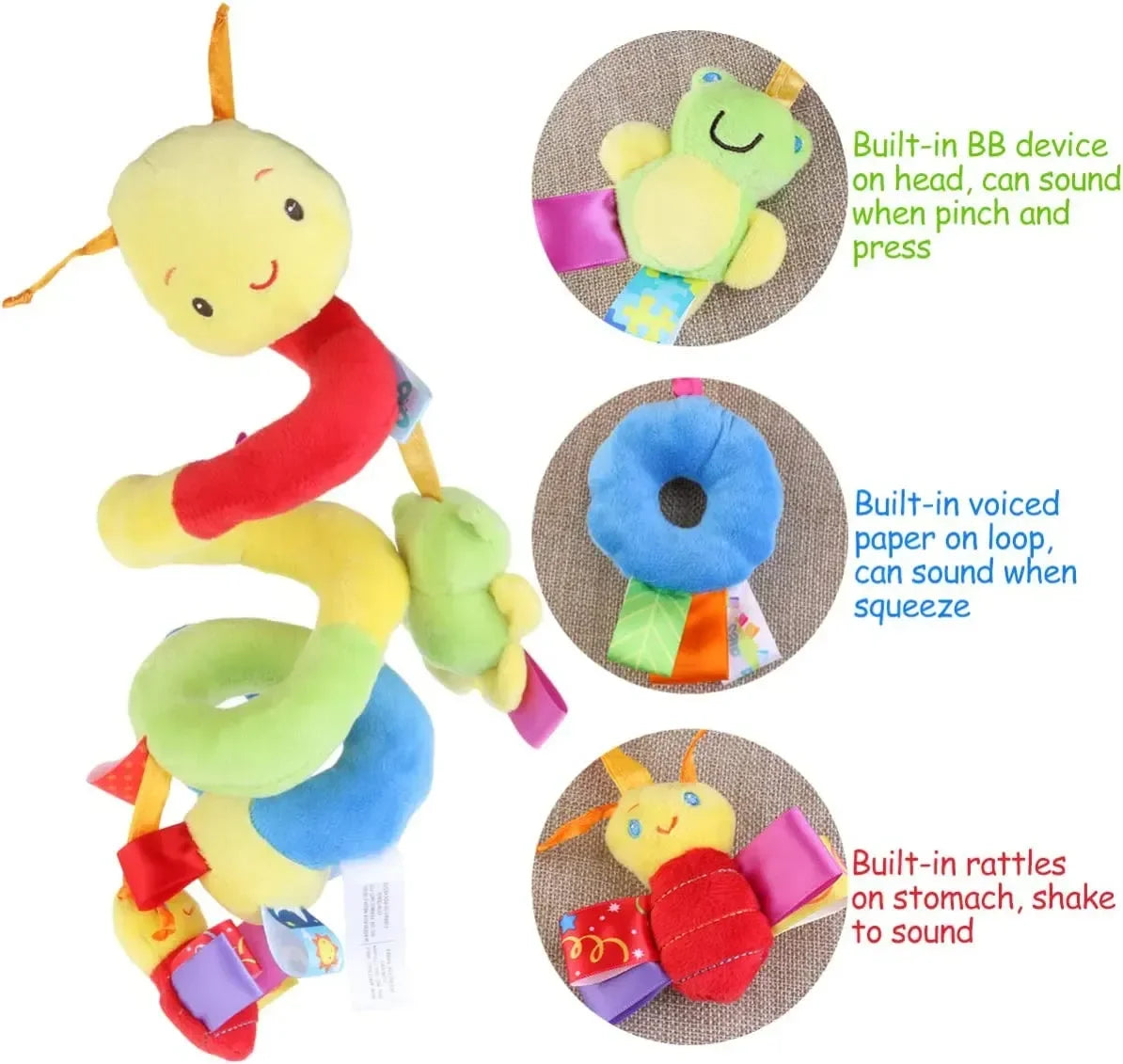 Soft Infant Crib Bed Stroller Toy Creative Spiral Baby Toys For Newborns Car Seat Educational Rattle Baby Towel Education Toys