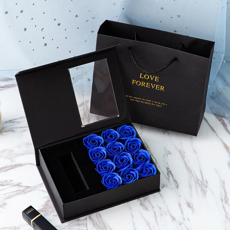 Valentines Mothers Day Flower Jewelry Box Rose Flower Christmas Present Women Birthday Party Girlfriend Gifts Gifts for Mom