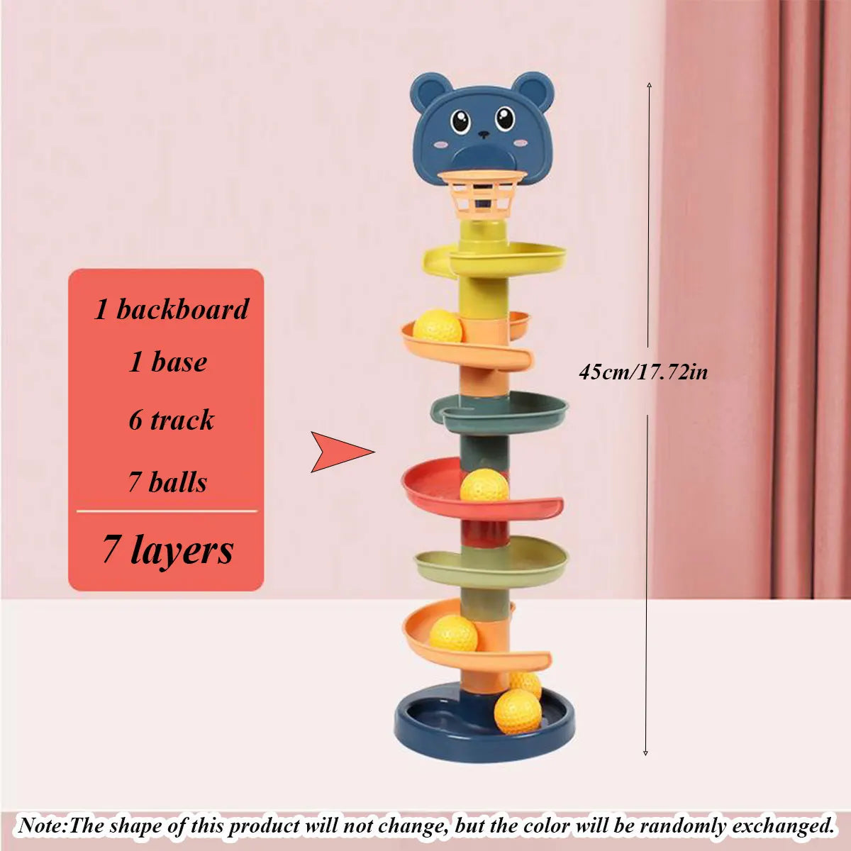 Different Layers Baby Track Rolling Ball Toy Early Educational Puzzle Toy for Children Montessori Sliding Track Tower Kids Gift