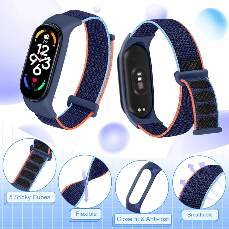 Nylon loop For Xiaomi Mi Band 7-7 nfc smartwatch Wristband Sport Miband7 Correa Replacement Bracelet smart band 7 6 5 4 3 Strap