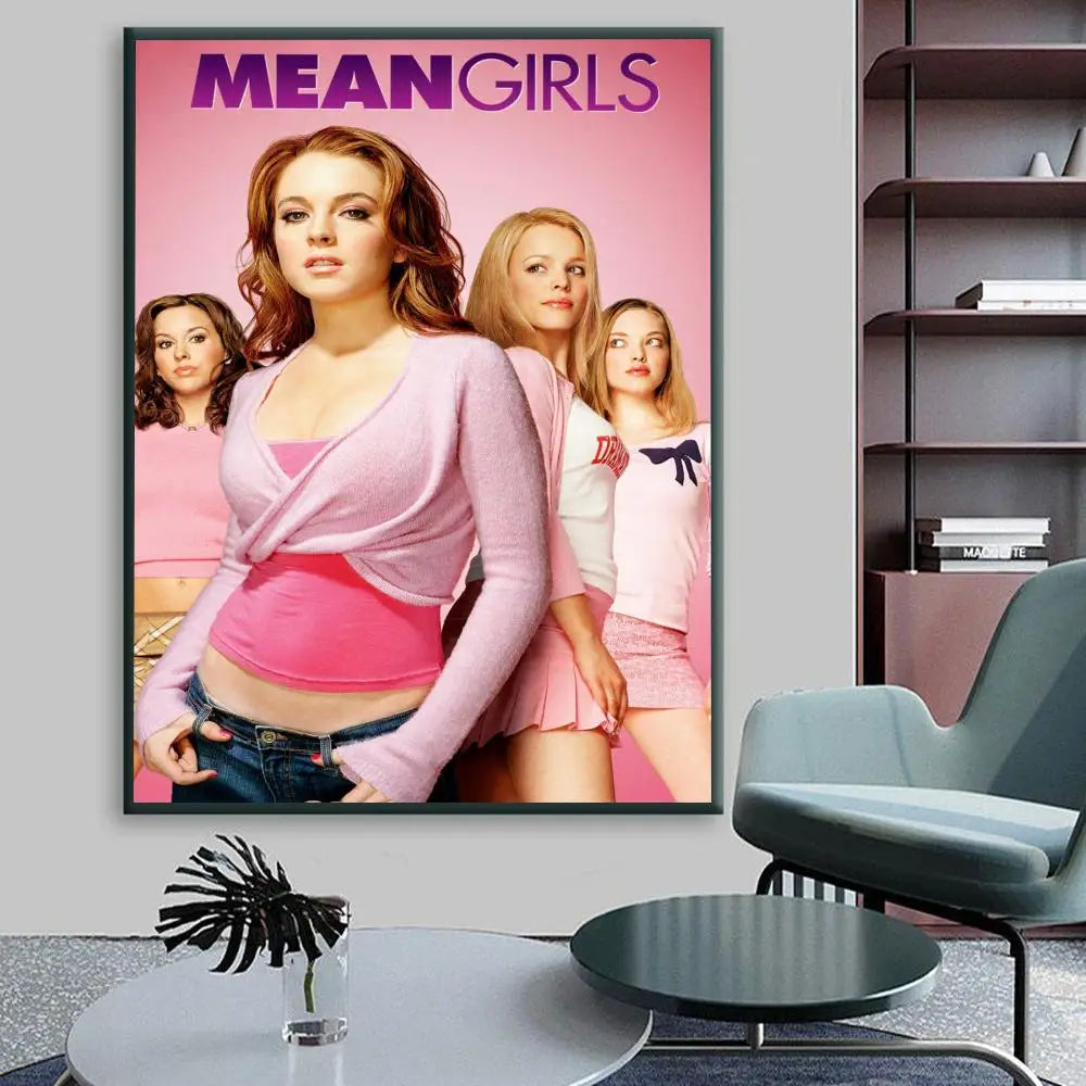 Mean Girls Movie Frameless DIY Sticky Poster Waterproof Paper Sticker Coffee House Bar Home Decor