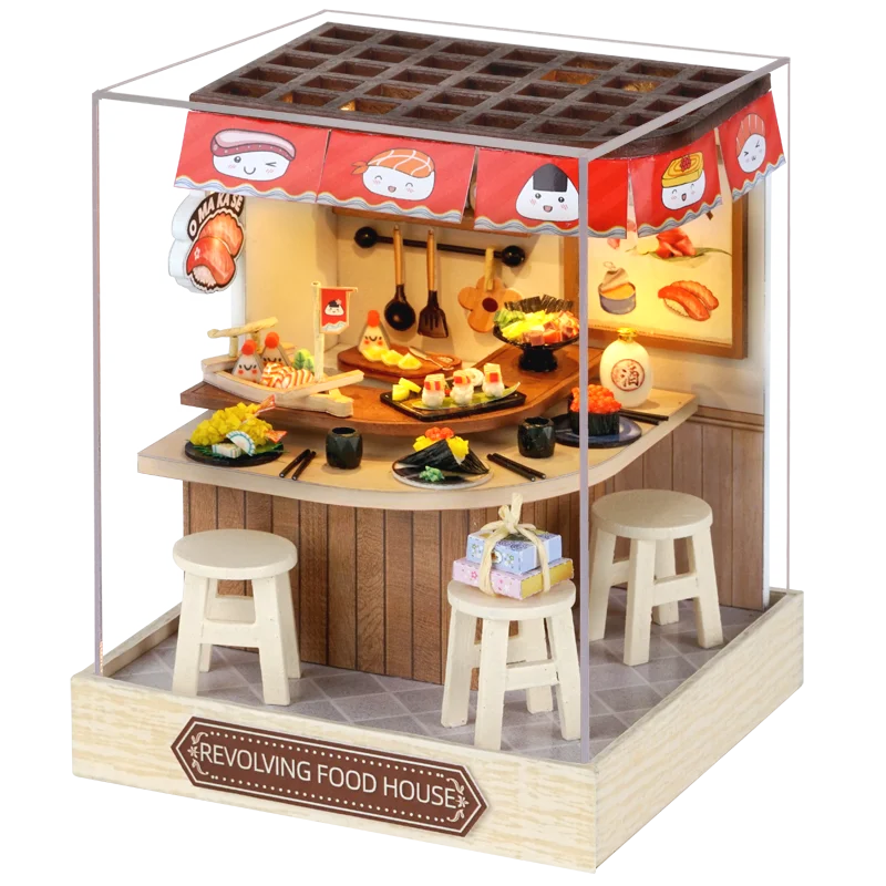 Mini Miniature Doll House DIY Small House Kit With Furniture Cover Making Room Toys Home Bedroom Decorations  Wooden DollHouse