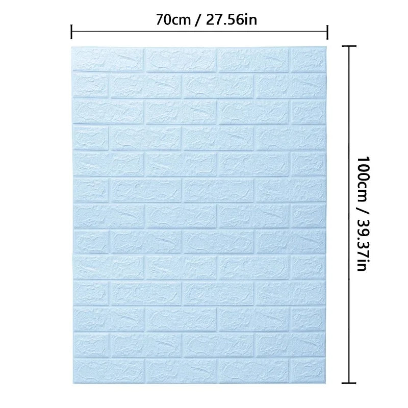 70cm*100cm Self-adhesive Wallpaper Background Modern Home Decoration PVC Waterproof Wall Stickers Foam 3D DIY Brick Pattern Room