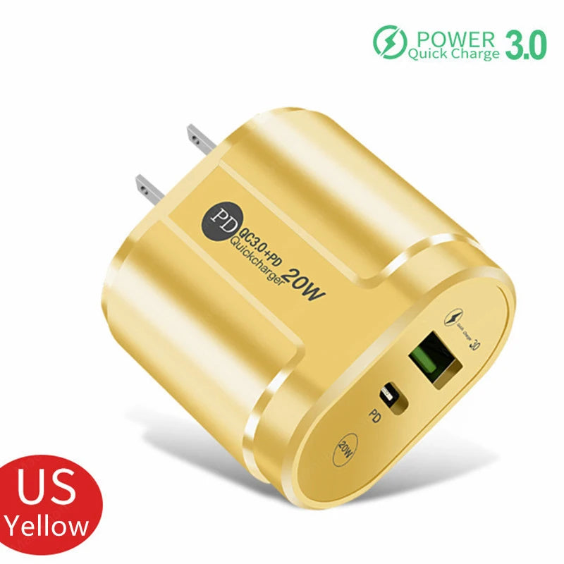 USB Charger Quick Charge QC4.0 3.0 For iPhone Xiaomi Oneplus 40W EU/US/UK Plug Fast Phone Adapter Portable Type C Wall Charger